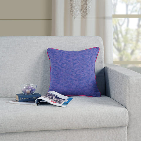 Plain Cotton 1 Pc Decorative Cushion Cover- Blue - Braviadecor